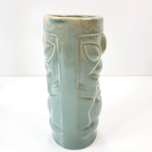 Shonfeld's Tiki Mug Tumbler Cup Glazed Ceramic Green Hawaiian Tribal Mask - Thumbnail 5