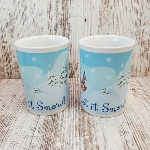 2 Disney Let it Snow Mickey Minnie Sledding Coffee Tea Mugs Christmas Holiday - Thumbnail 3