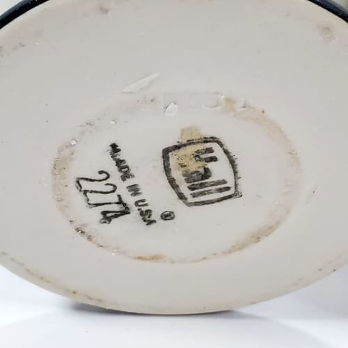 Vtg Set of 2 HALL Pottery White and Black Footed Glazed Coffee Tea Mugs USA READ - Thumbnail 8