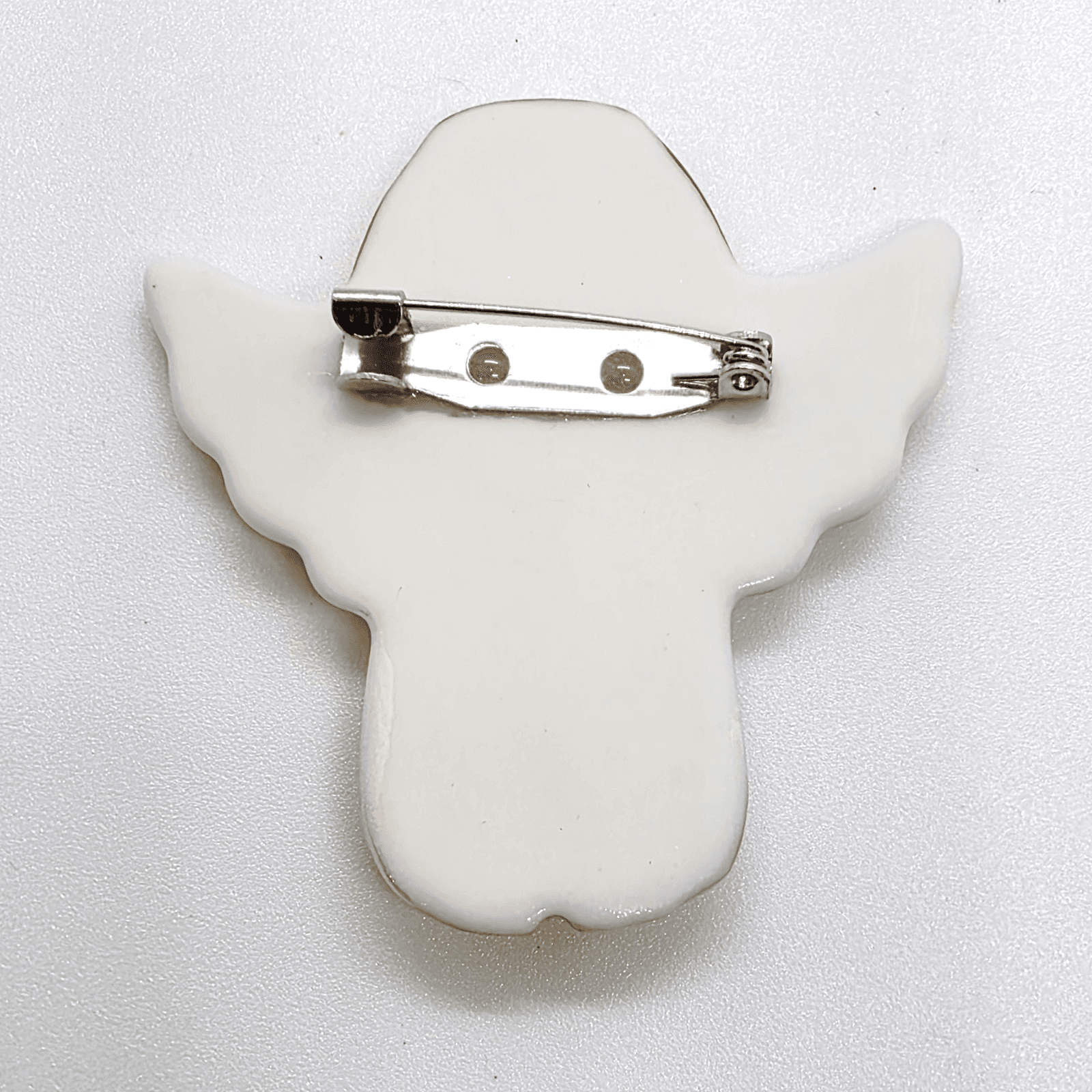 Irish Angel Enamel Painted Porcelain Ceramic Pin Brooch Shamrock St Patrick Day - Thumbnail 2