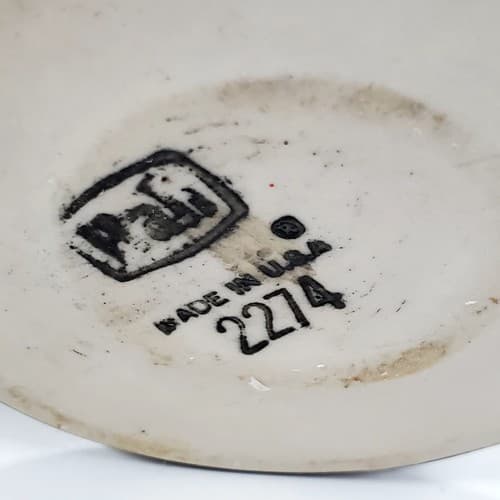 Vtg Set of 2 HALL Pottery White and Black Footed Glazed Coffee Tea Mugs USA READ - Thumbnail 7