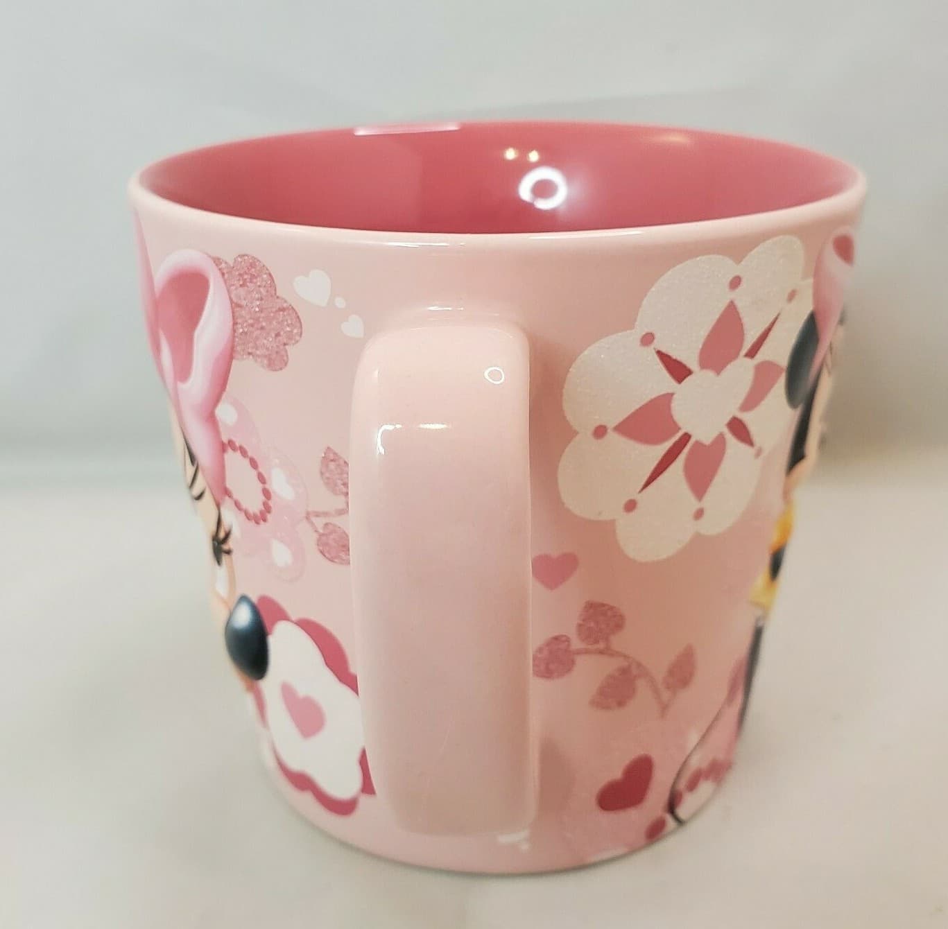 Disney Store Minnie Mouse 3-D Pink Mug Sparkle Hearts 14 OZ - Thumbnail 2