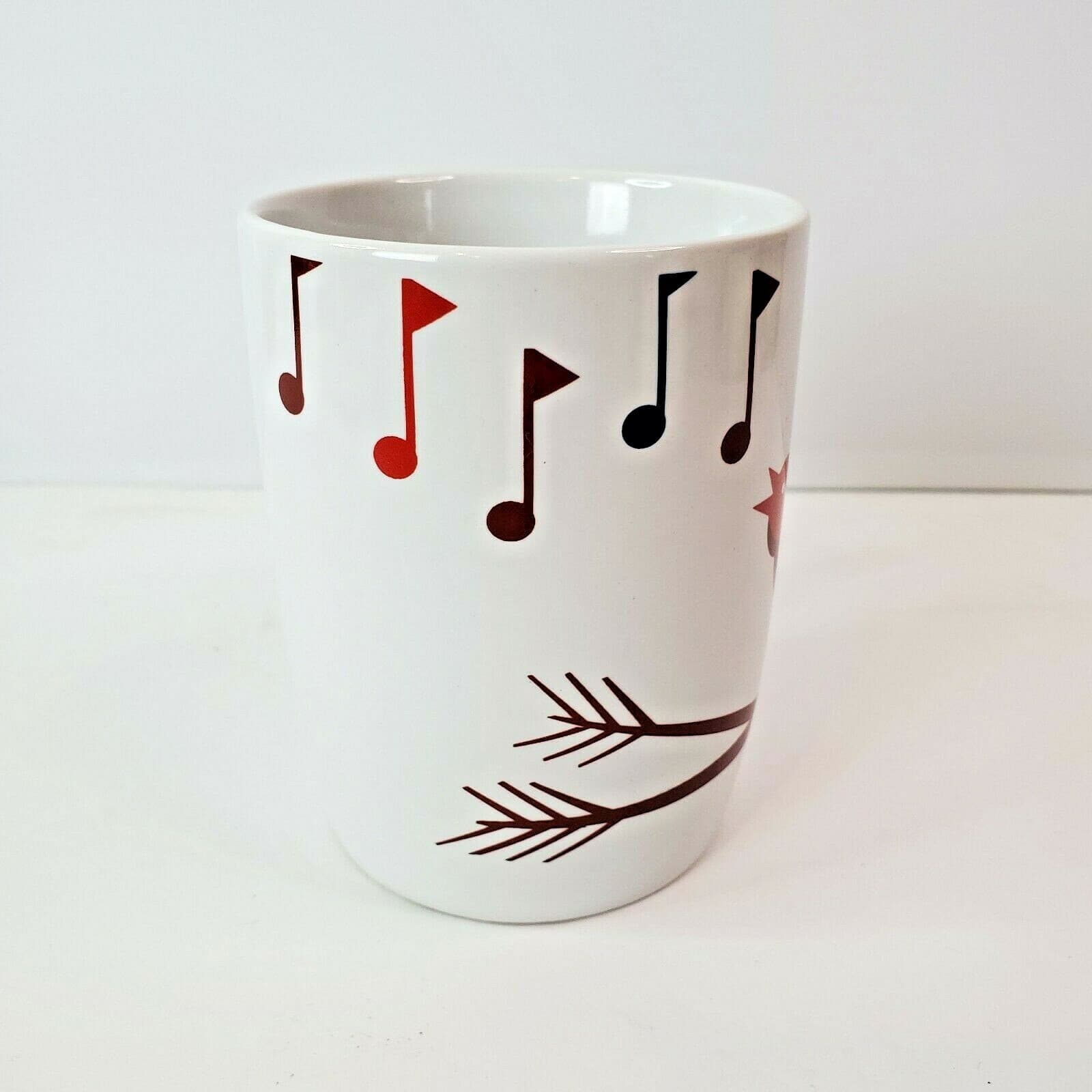 Starbucks Song Bird Music Notes White Red Coffee Tea Mug Cup 2012 - Thumbnail 2