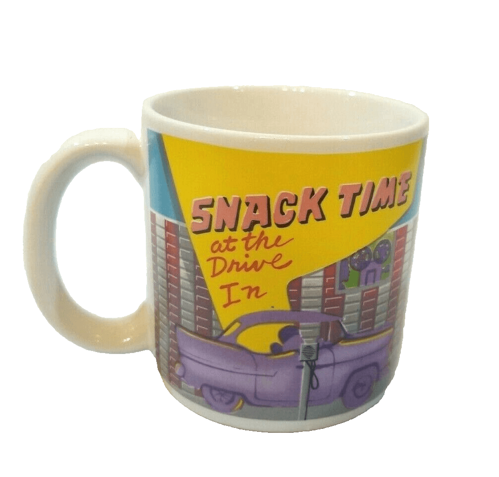 Vintage 1988 Snack Time at the Drive In Standing Ovations Coffee Mug Cup