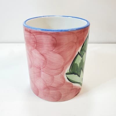 RB Alcobaca Pottery Coffee Mug Vegetable Artichoke Design Made in Portugal - Thumbnail 2