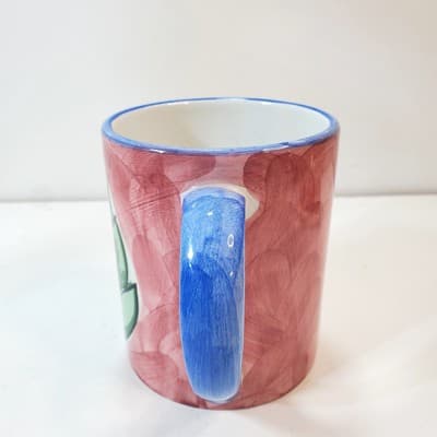 RB Alcobaca Pottery Coffee Mug Vegetable Artichoke Design Made in Portugal - Thumbnail 4
