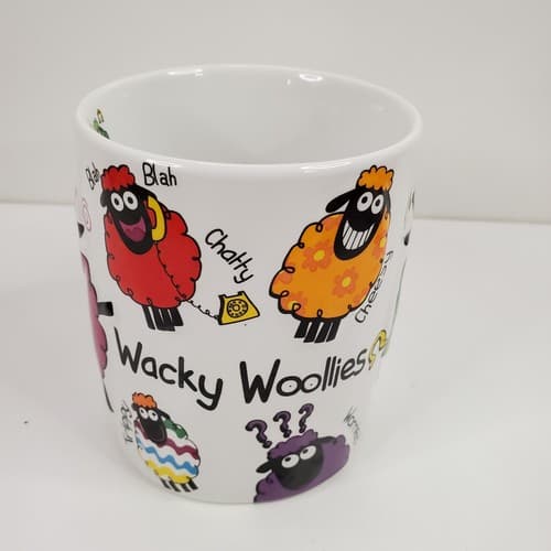 Wacky Woolies White Ceramic Porcelain Ireland Multicolor Raised Sheep Design Mug - Thumbnail 3