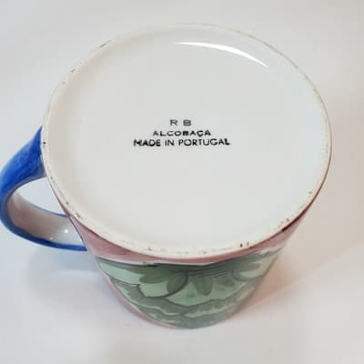 RB Alcobaca Pottery Coffee Mug Vegetable Artichoke Design Made in Portugal - Thumbnail 6