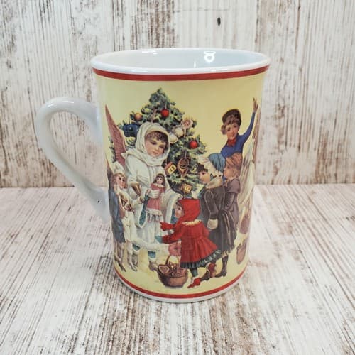 Vintage Heidel Confiserie Merry Christmas Santa Angel Coffee Tea Mug Cup Holiday - Thumbnail 2