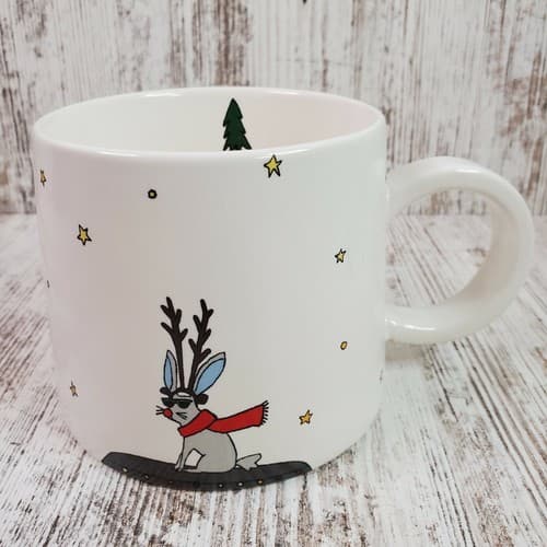 Magenta Jack's Holiday Large Christmas Mug Cup Coffee Tea Kitchen Bunny Rabbit - Thumbnail 2