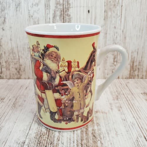 Vintage Heidel Confiserie Merry Christmas Santa Angel Coffee Tea Mug Cup Holiday