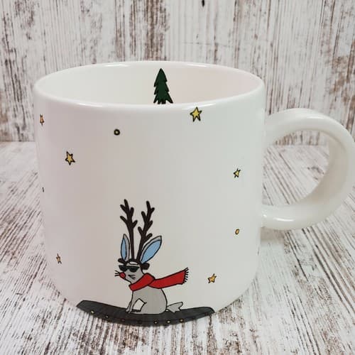 Magenta Jack's Holiday Large Christmas Mug Cup Coffee Tea Kitchen Bunny Rabbit