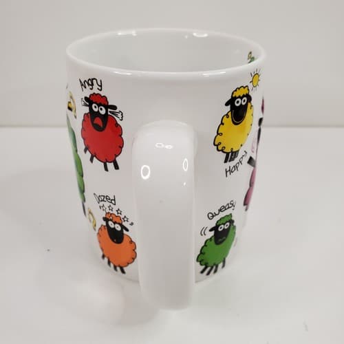 Wacky Woolies White Ceramic Porcelain Ireland Multicolor Raised Sheep Design Mug - Thumbnail 5