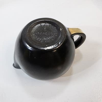 Vintage V&B Luxembourg Villeroy & Bach Black Gold Trim Creamer Mini Pitcher - Thumbnail 5