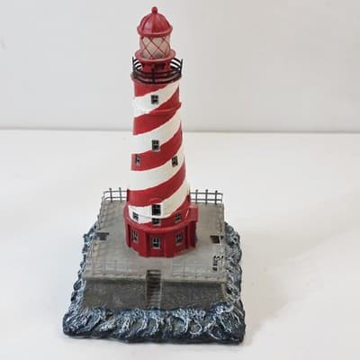 1997 Lefton Historic American Lighthouse White Shoal Blinking Lights Works VIDEO - Thumbnail 2