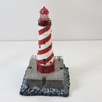 1997 Lefton Historic American Lighthouse White Shoal Blinking Lights Works VIDEO - Thumbnail 3