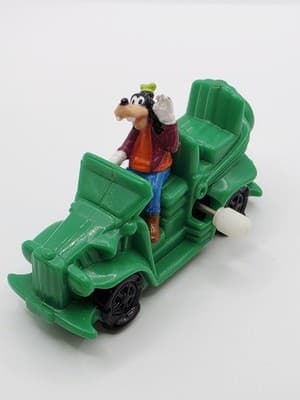 Vintage Disney Burger King Kids Club Green Goofy Car Plastic Wind Up Toy VIDEO