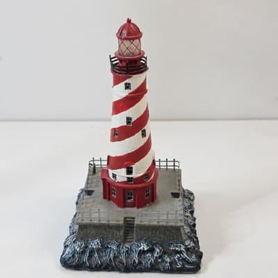 1997 Lefton Historic American Lighthouse White Shoal Blinking Lights Works VIDEO - Thumbnail 4