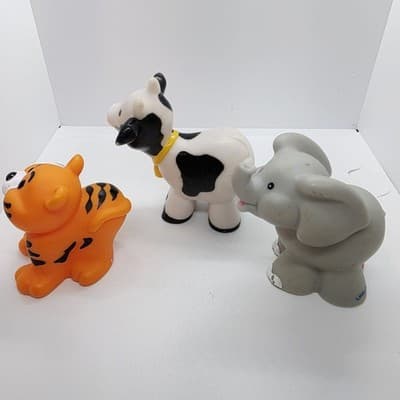 Lot of 7 Fisher Price Little People Zoo & Farm Animals Lion Cow Pig Tiger Sheep - Thumbnail 8