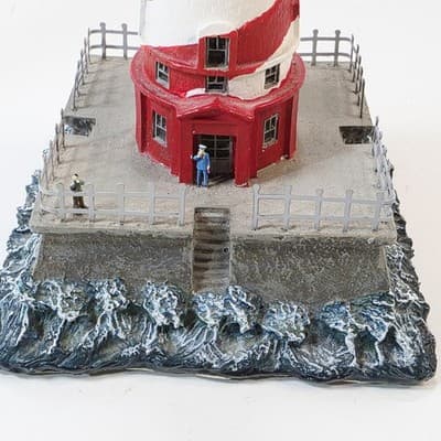 1997 Lefton Historic American Lighthouse White Shoal Blinking Lights Works VIDEO - Thumbnail 5
