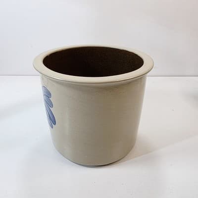 Beaumont Brothers Pottery BBP Crock Planter Pot Floral Leaf Design Salt Glazed - Thumbnail 3