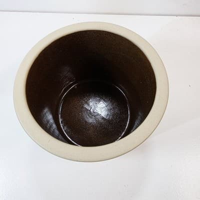 Beaumont Brothers Pottery BBP Crock Planter Pot Floral Leaf Design Salt Glazed - Thumbnail 2