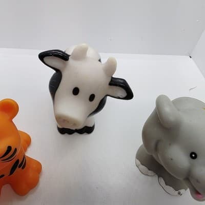 Lot of 7 Fisher Price Little People Zoo & Farm Animals Lion Cow Pig Tiger Sheep - Thumbnail 5