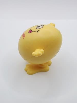 Vintage Russ Crazy Eyes Wind Up Easter Egg Toy Yellow Works SEE VIDEO - Thumbnail 4
