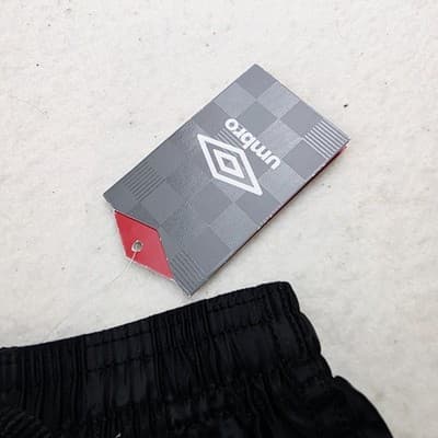 Umbro Youth NWT Shiny Caviar Black Check Soccer Shorts Sz XXX Small - Thumbnail 4