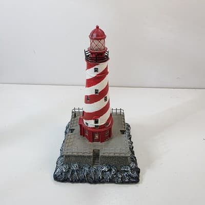 1997 Lefton Historic American Lighthouse White Shoal Blinking Lights Works VIDEO - Thumbnail 10