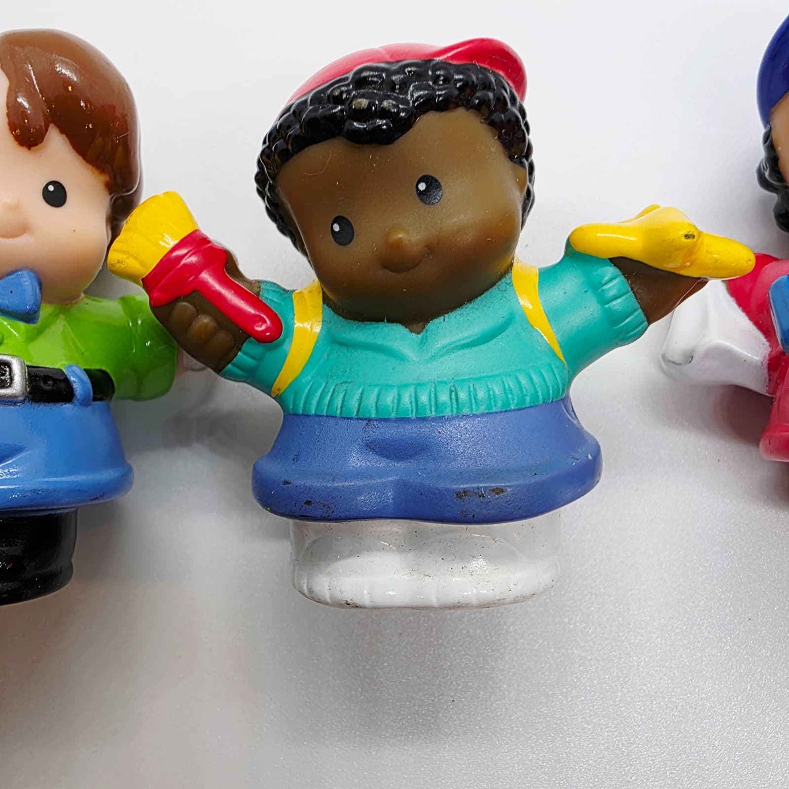 Mattel Fisher Price Little People Figures Lot of 3 PVC Gas Station, Boy - Thumbnail 3