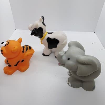 Lot of 7 Fisher Price Little People Zoo & Farm Animals Lion Cow Pig Tiger Sheep - Thumbnail 7