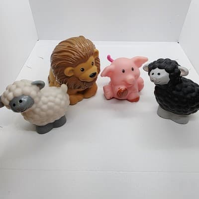 Lot of 7 Fisher Price Little People Zoo & Farm Animals Lion Cow Pig Tiger Sheep - Thumbnail 13