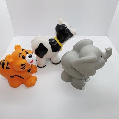 Lot of 7 Fisher Price Little People Zoo & Farm Animals Lion Cow Pig Tiger Sheep - Thumbnail 10