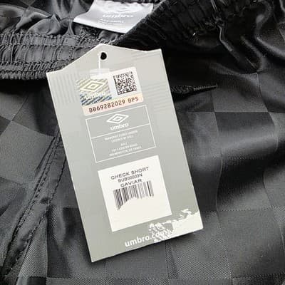 Umbro Youth NWT Shiny Caviar Black Check Soccer Shorts Sz XXX Small - Thumbnail 5