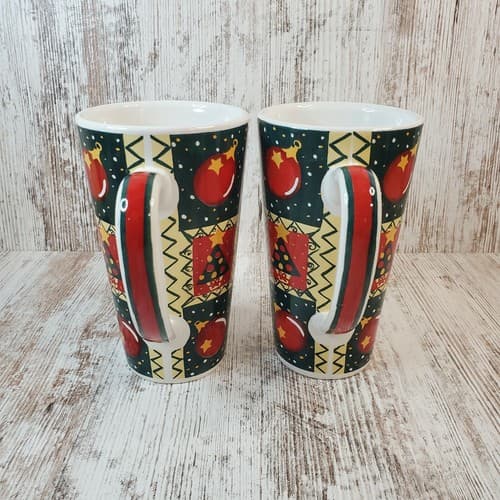 WCL Large Tall Coffee Tea Cocoa Mugs Cups Christmas Design Holiday Collectible 2 - Thumbnail 4