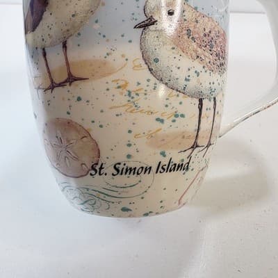 Cape Shore Harbor Coffee Tea Mug Birds St Simon Maine Beach Seaside Souvenir - Thumbnail 8
