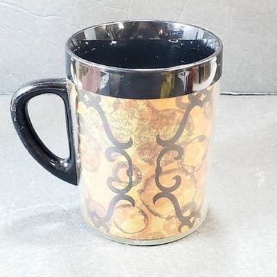 Vintage 1970s West Bend Thermo-Serv Mug Made In USA Geometric & Abstract Design