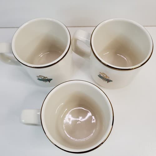 3 Homer Laughlin Seville U.S.A. Stackable Golf Country Club Coffee Tea Cups Mugs - Thumbnail 5