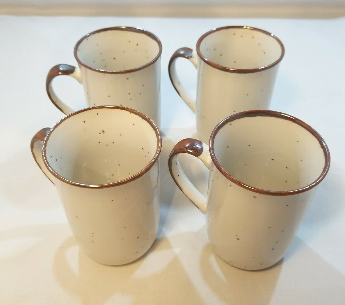 Buttercup Flower Japanese Stoneware Mugs Brown Speckled NO. 104 Japan Set of 4 - Thumbnail 5