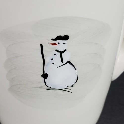 Williams Sonoma Simplistic Snowman 10 oz Mugs Coffee Tea Cocoa Set of 2 Holiday - Thumbnail 3