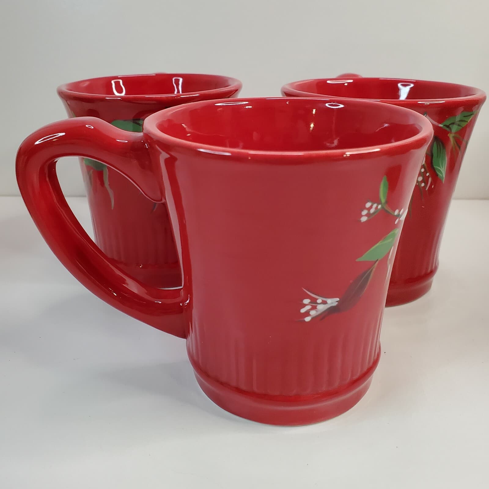 Tracy Porter Holiday Red Coffee Mug Jolly Ol' Snowy Mistletoe Set 3 Coffee Mugs - Thumbnail 5