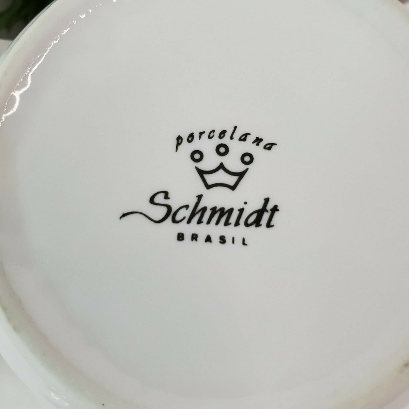 Schmidt Porcelana Brasil Holly Christmas Collectible Coffee Tea Cup Mugs Set 4 - Thumbnail 4