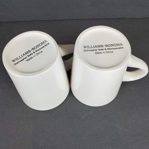 2 Williams Sonoma Simplistic Snowwomen 10 oz Mugs Coffee Tea Cocoa Holiday - Thumbnail 10