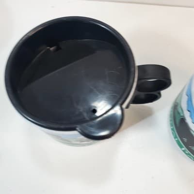 2 Vtg Travel Denali Ntl Park Alaska 8 oz Travel Coffee Mug Cup & Lid Whirley USA - Thumbnail 3