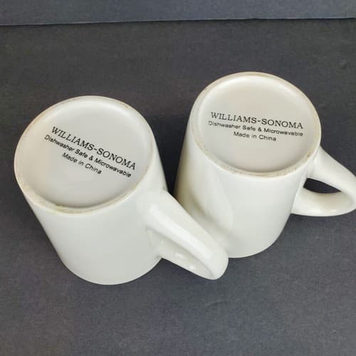 Williams Sonoma Simplistic Snowman 10 oz Mugs Coffee Tea Cocoa Set of 2 Holiday - Thumbnail 9