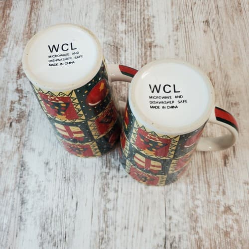 WCL Large Tall Coffee Tea Cocoa Mugs Cups Christmas Design Holiday Collectible 2 - Thumbnail 6