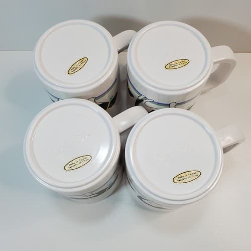 Vintage 1987 Oneida Ware Melamine Mugs Plastic Cups Cow Graphics Lot of 4 Taiwan - Thumbnail 4