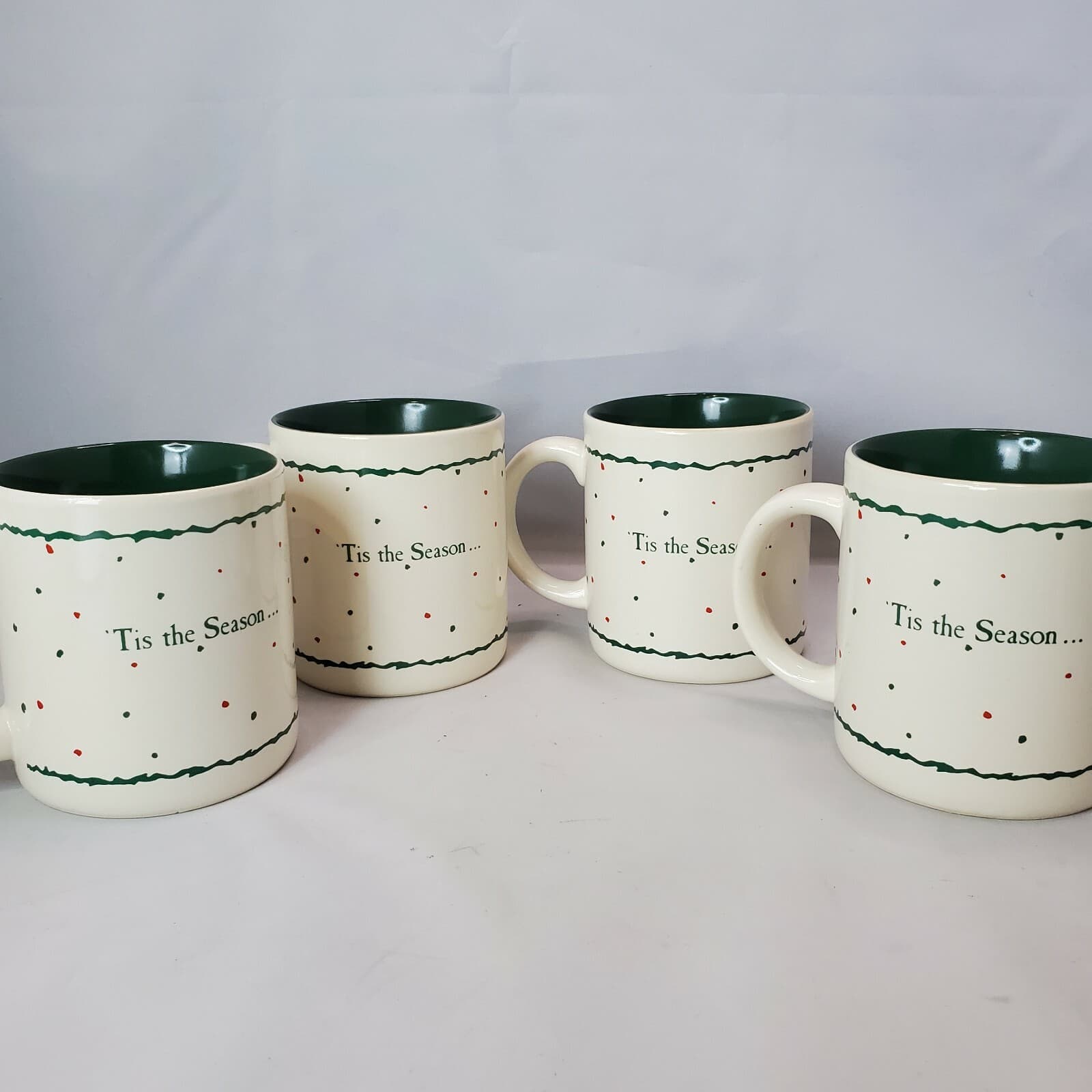 4 K.I.C. Earthenware Christmas Reindeer Tis the Season Coffee Mug Made in Korea - Thumbnail 6