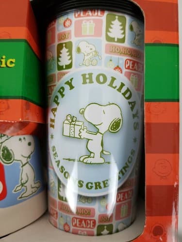 PEANUTS Snoopy Christmas Travel & Ceramic Mug 2-pack Boxed Set Holidays NEW GIFT - Thumbnail 3
